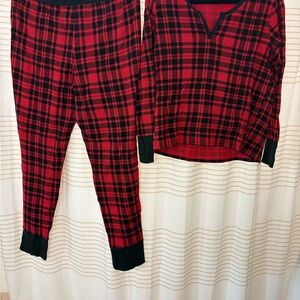 Victoria's Secret Plaid Pajama Set - Red and Black